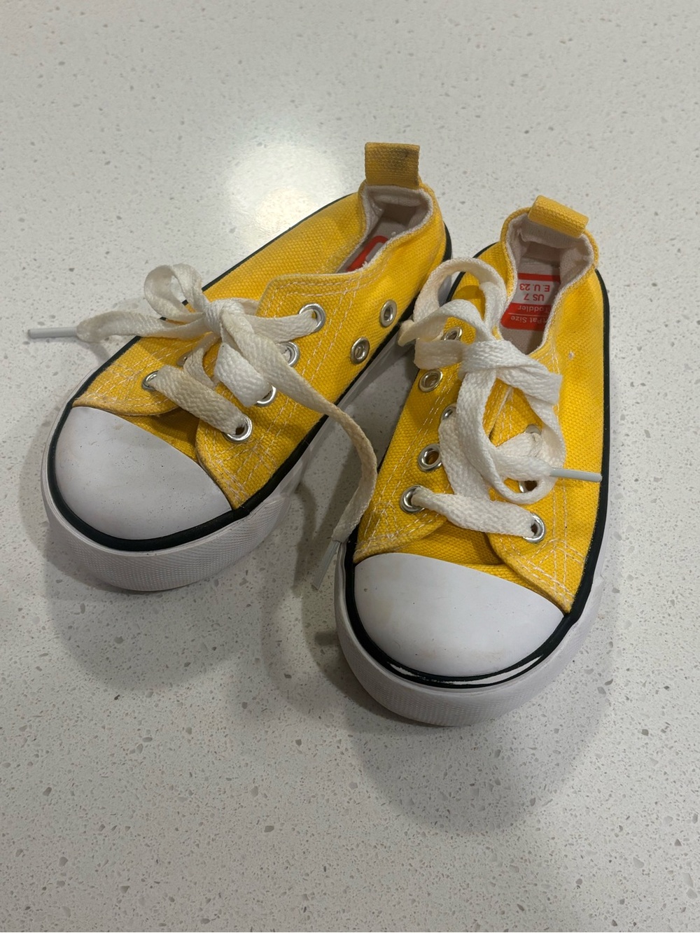 Yellow Kids' Canvas Lace-Up Sneakers size 7